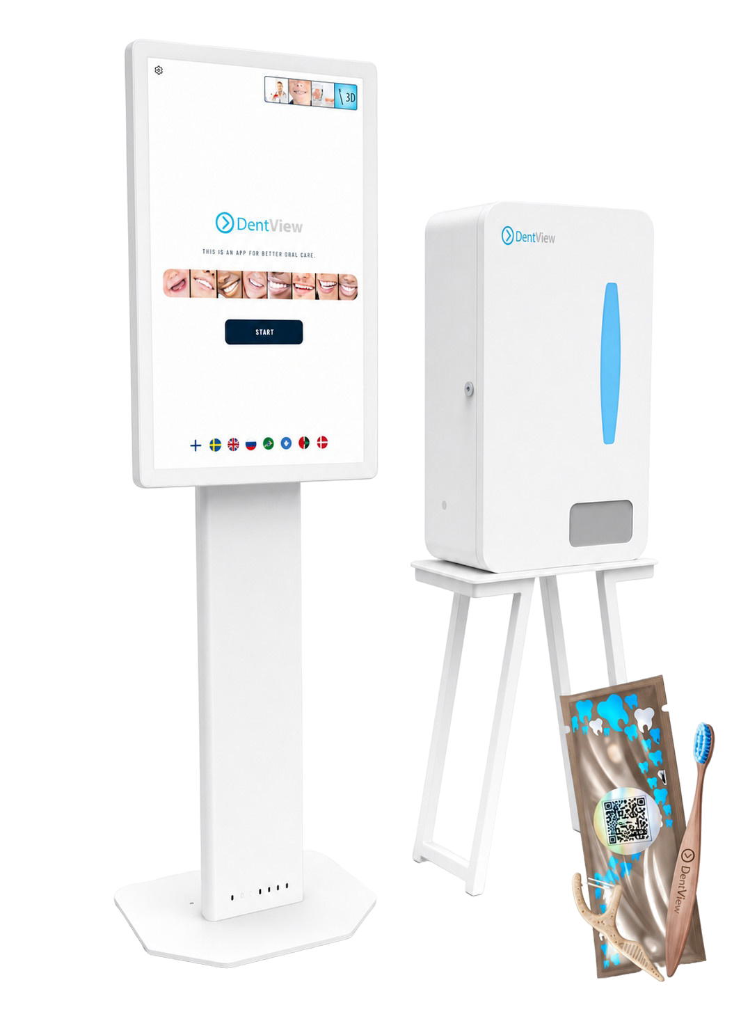DentView Self-Care Station kiosk with dispenser unit